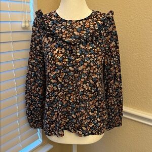 Madewell Ruffle-Yoke Prairie Top in Spring Prairie Woman's Small